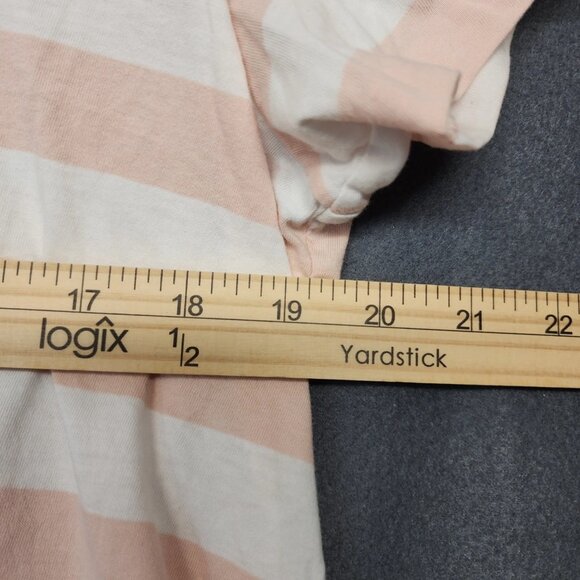 Polo Ralph Lauren Top Women XL Pink Stripe Short Sleeve V Neck Casual Preppy - Picture 6 of 10